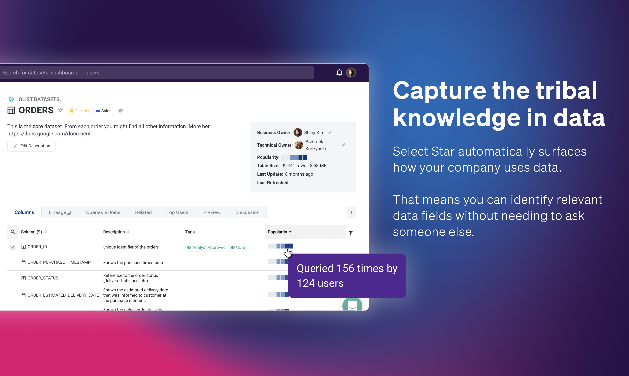 screenshot of Select Star